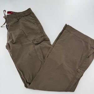 Blondie Cargo Pants Wide Leg Y2K Women Size 13 Brown 100% Cotton Relaxed Utility